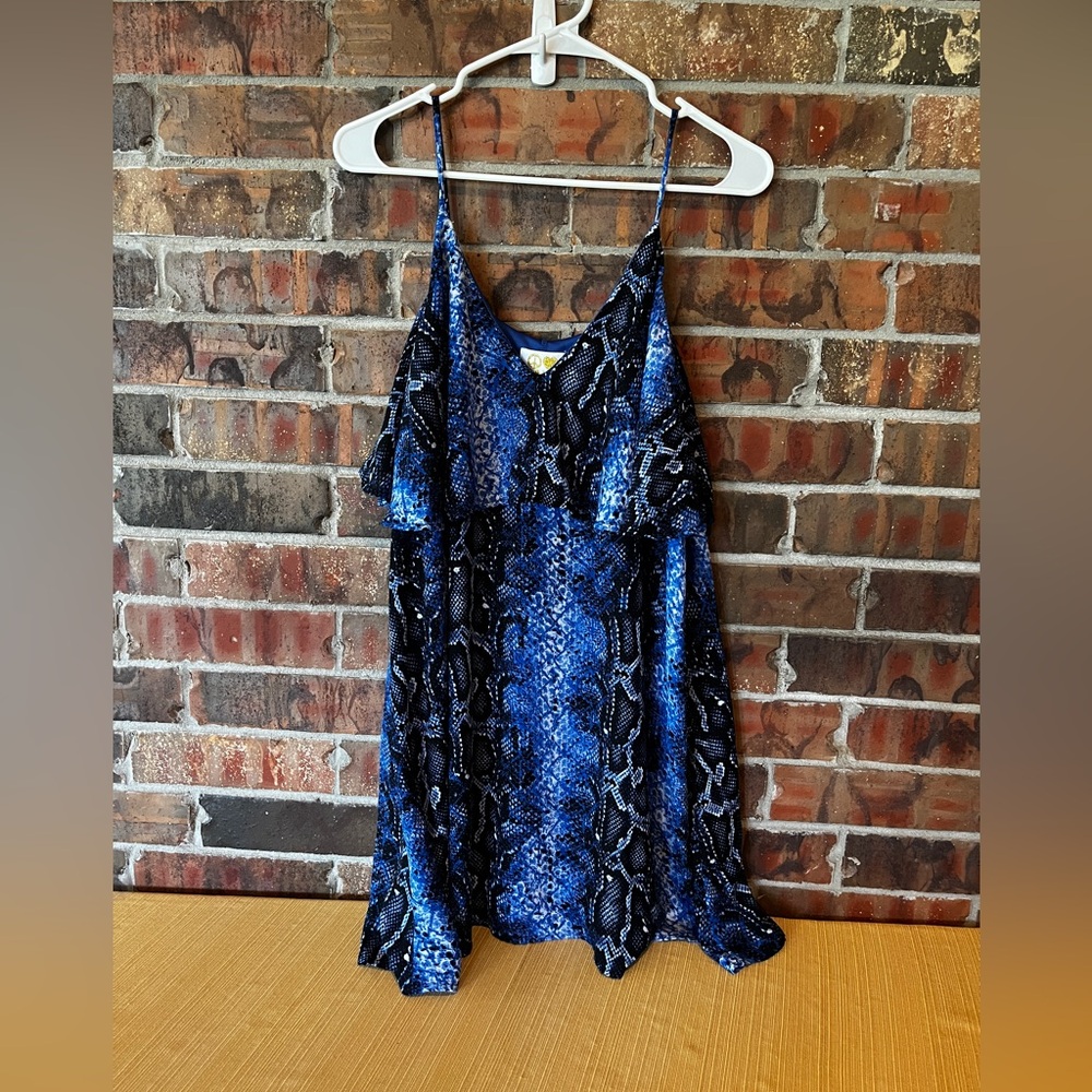 Cake Blue Snake Skin print Blouse Women’s Size:M